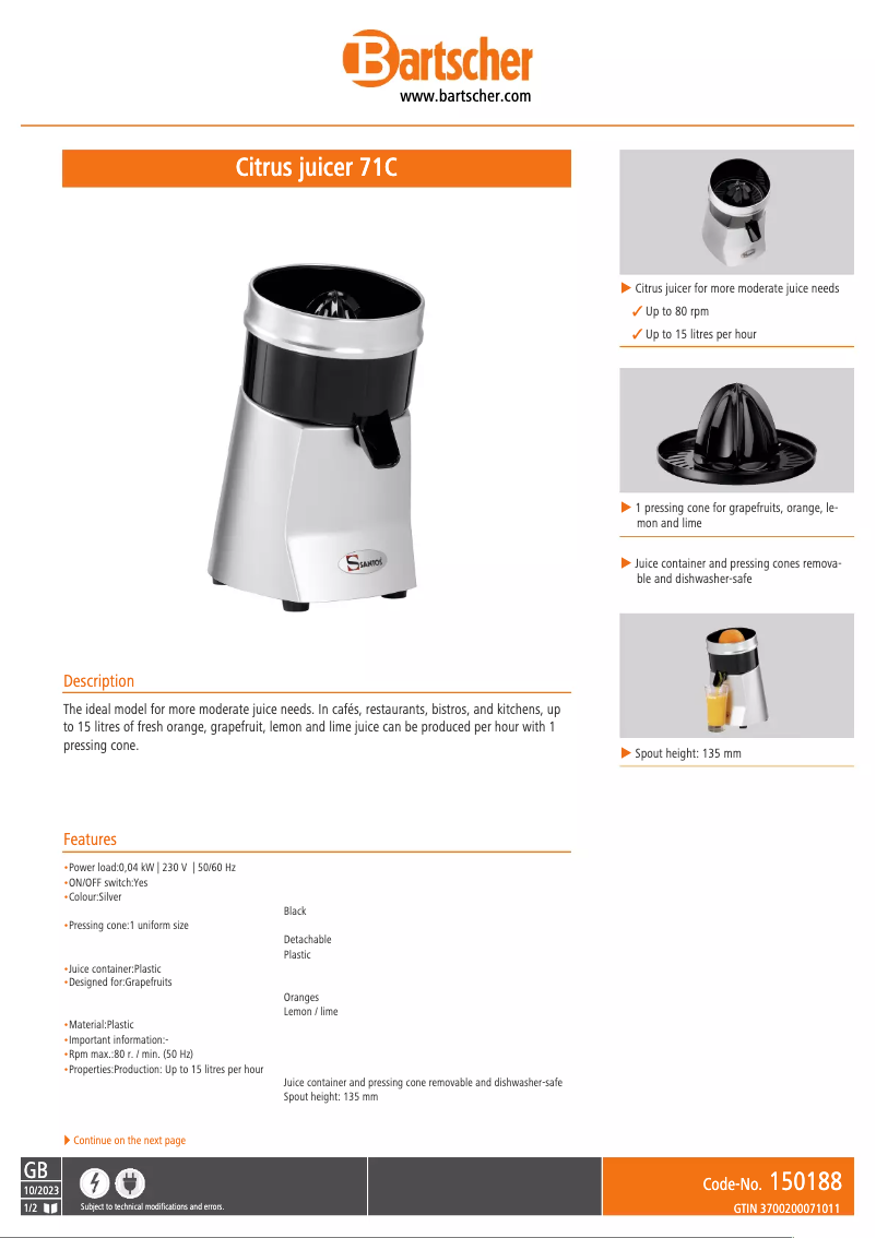 Image de la première page du manuel de l'appareil Top Juicer 150188