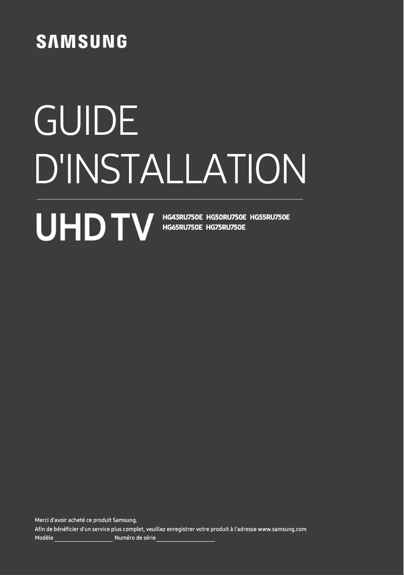 Image de la première page du manuel de l'appareil HG43RU750EE