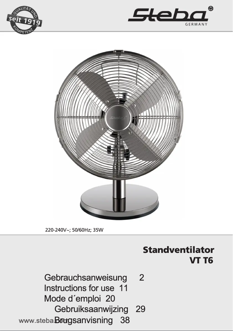 Image de la première page du manuel de l'appareil VT T6