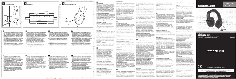 Page 1 de la notice Manuel utilisateur Speed-Link Medusa XE SL-8782-BK