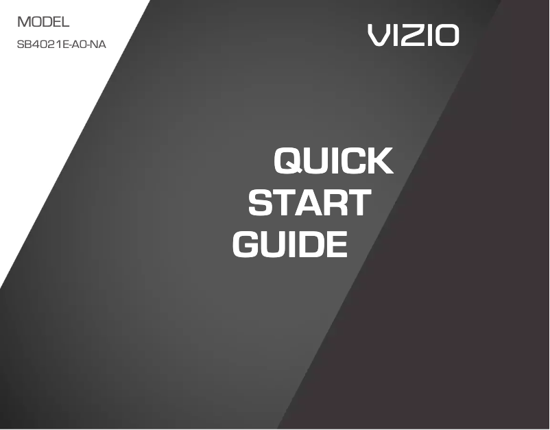 Page 1 de la notice Manuel utilisateur VIZIO SB4021E-A0C