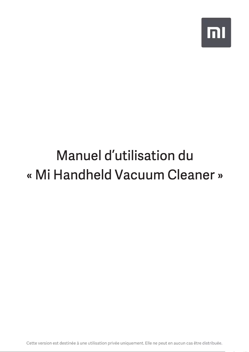 Image de la première page du manuel de l'appareil Mi Handheld Vacuum Cleaner