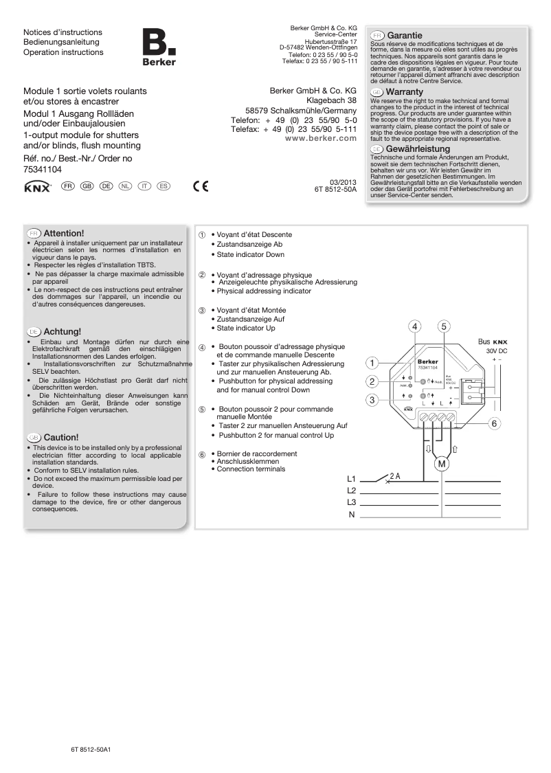 Image de la première page du manuel de l'appareil 75341104